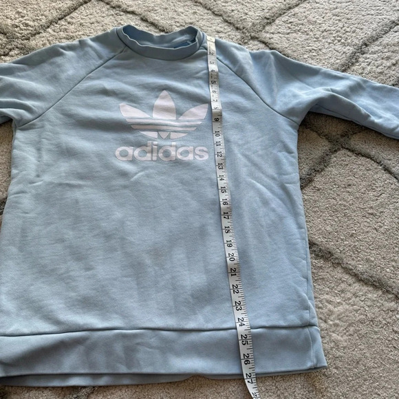 Adidas pullover crewneck sweatshirt baby blue athletic medium - Picture 4 of 6
